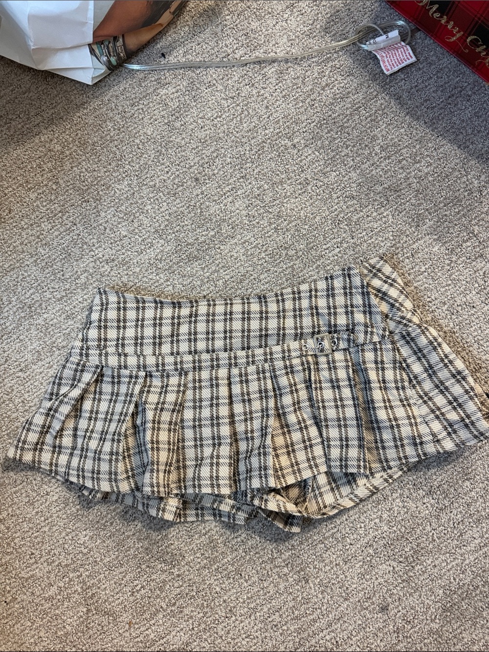 Plaid Ruffle skirt with shorts underneath
